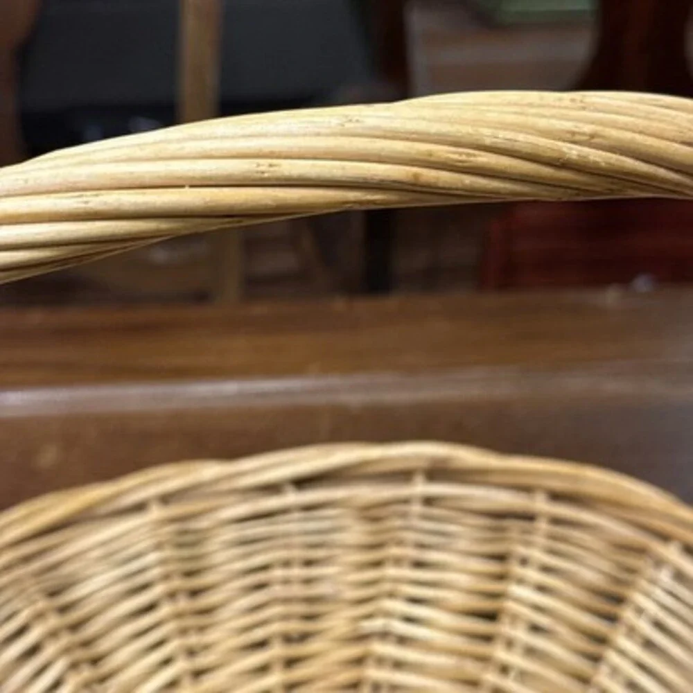 Large Vintage Wicker Gathering Basket Garden Flower Herb French Country
